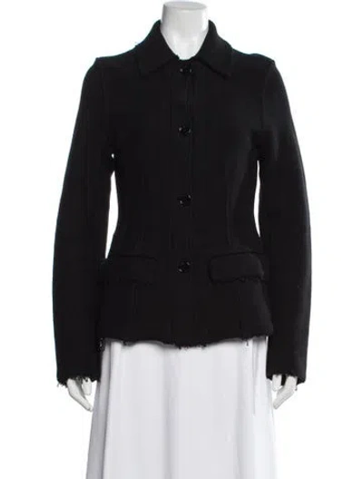Pre-owned Totême Raw Hem Cotton Jacket Blazer In Black