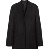 Totême Toteme Raw Lapel Blazer In Black