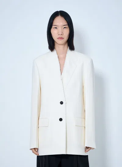 Totême Raw Lapel Blazer In Cream