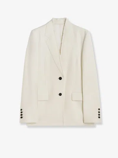 Totême Raw Lapel Blazer In Neutral