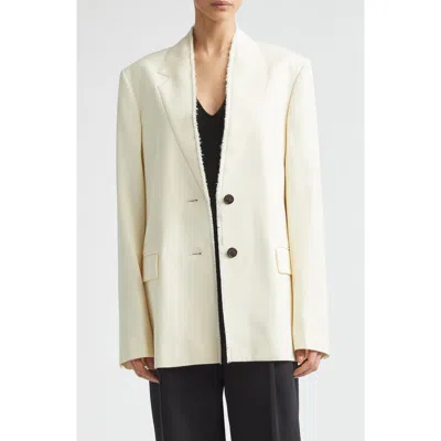 Totême Toteme Raw Lapel Blazer In White