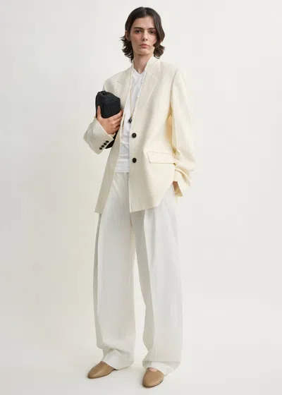 Totême Raw Lapel Jacket Ecru In Neutral