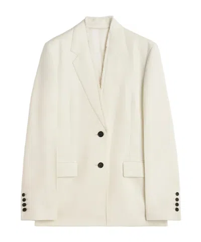 Totême Raw Lapel Jacket Pearl In White