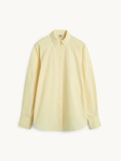 Totême Toteme Woman Shirt Pastel Yellow Size 6 Organic Cotton