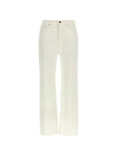 Totême Raw-cut Straight-leg Jeans In White