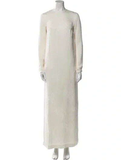 Pre-owned Totême Raw-hem Jacquard Long Dress Long Dress In Neutral