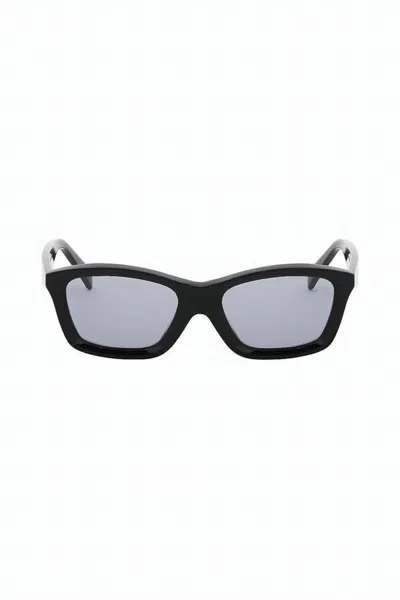 Totême Rectangular Acetate Sunglasses With Glossy Finish And Logo Detail In Black