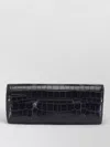 Totême Rectangular Crocodile Leather Clutch Top Handle In Black