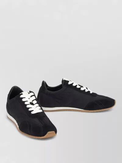TOTÊME RECYCLED NYLON SUEDE LACE UP SNEAKERS