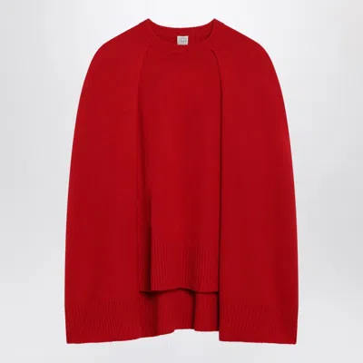 TOTÊME TOTEME RED CASHMERE CAPE SWEATER