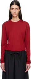 Totême Toteme Classic Long Sleeve T-shirt In Red