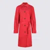 Totême Womens Poppy Light Spring Belted Cotton-poplin Trench Coat In Red