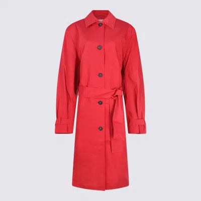 Totême Womens Poppy Light Spring Belted Cotton-poplin Trench Coat In Red