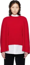 Totême Cashmere Crew Neck Knit Jumper Long Sleeves In Red