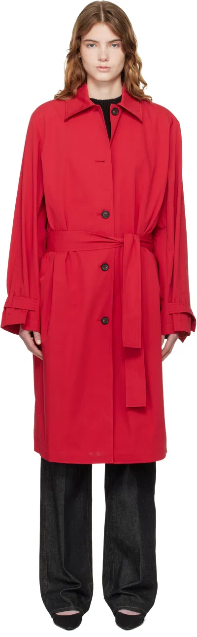 Totême Red Light Spring Trench Coat In Burgundy