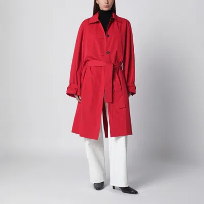 Totême Womens Poppy Light Spring Belted Cotton-poplin Trench Coat In Red