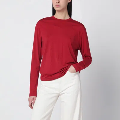 Totême Red Viscose Jersey Knit Top