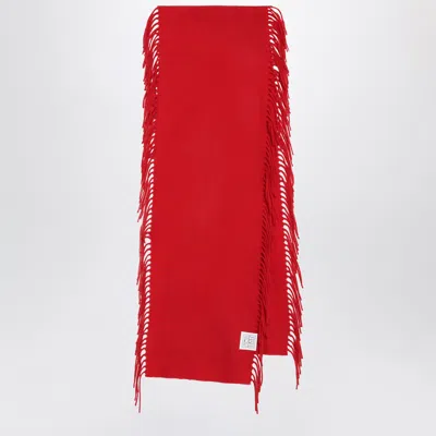 Totême Toteme Red Wool And Cashmere Scarf