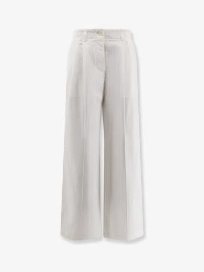 Totême Relaxed Cotton Trousers In White
