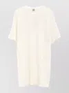 Totême Embroidered Ribbed Stretch-cotton Jersey T-shirt In Neutral