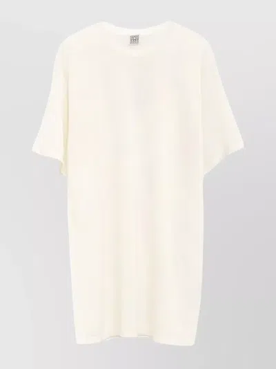 Totême Relaxed Fit Knit T-shirt With Short Sleeves In Neutral
