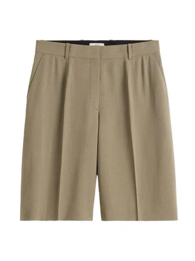 Totême Relaxed Fit Wide Fluid Shorts For Women In Brown
