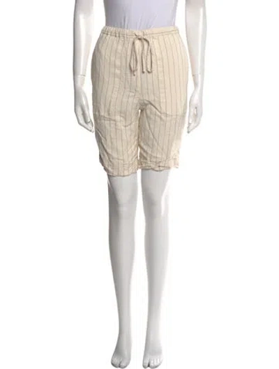 Pre-owned Totême Relaxed Pinstripe Knee-length Shorts In Neutral