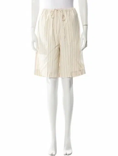 Pre-owned Totême Relaxed Pinstripe Shorts Knee-length Shorts W/ Tags In Neutral