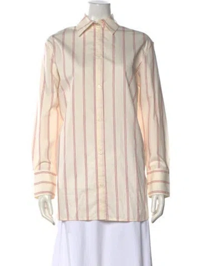 Pre-owned Totême Relaxed Striped Shirt Striped Button-up Top W/ Tags In Neutral