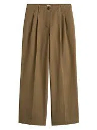 Totême Relaxed Twill Trousers In Green
