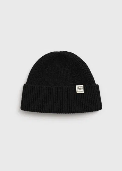 Totême Rib Cashmere Beanie Navy In Black