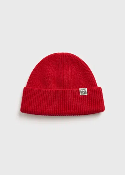 Totême Rib Cashmere Beanie Red