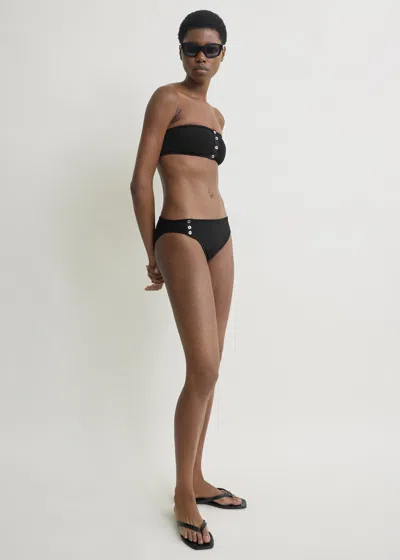 Totême Ribbed Bikini Bottom Black