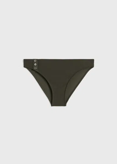 Totême Ribbed Bikini Bottom Dark Green