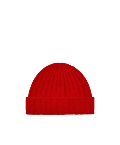 Totême Ribbed Cashmere Beanie In Red