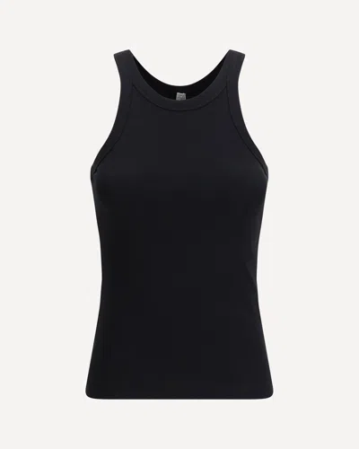 Totême Ribbed Cotton Tank Top In Black