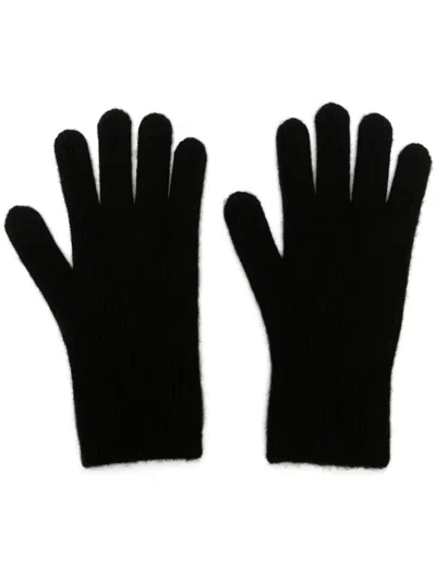 Totême Toteme Ribbed Knit Cashmere Gloves In Brown