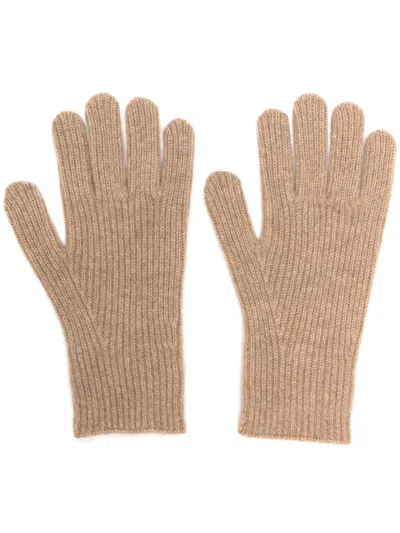 Totême Ribbed-knit Cashmere Gloves In Neutrals