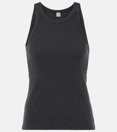 Totême Black Crewneck Tank Top In 001 Black