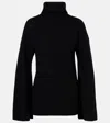 Totême Ribbed-knit Wool Turtleneck Sweater In Black