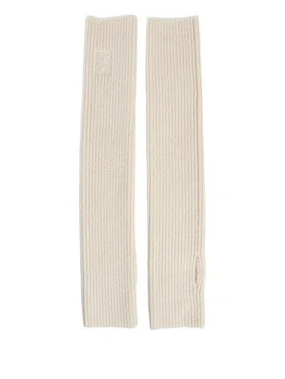 Totême Ribbed Logo Gloves In Neutral