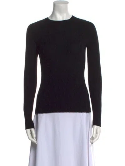 Pre-owned Totême Ribbed Merino Wool Sweater In Black