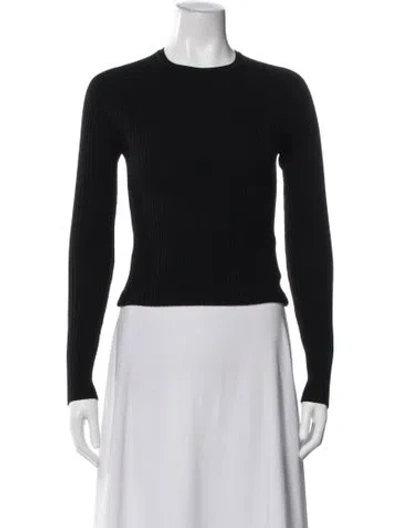 Pre-owned Totême Ribbed Merino Wool Top In Black