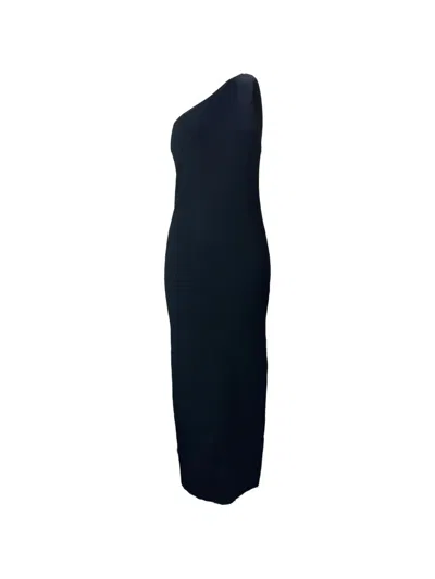 Pre-owned Totême Ribbed One-shoulder Dress In Black