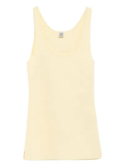 Totême Ribbed Sleeveless Top In Neutral