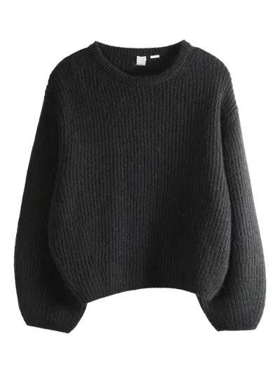 Totême Ribbed Sweater In Black
