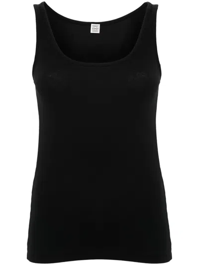 Totême Black Crewneck Tank Top In 001 Black