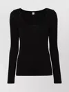 Totême Compact Wool Blend Knit Top In Black