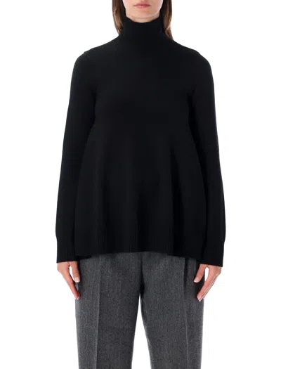 Totême Toteme Ribbed Turtleneck Sweater In Nero