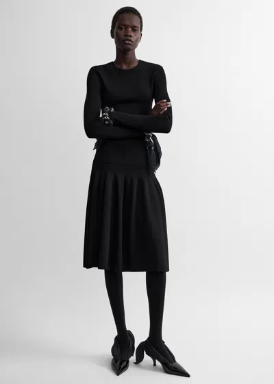 Totême Wide Waist A Line Skirt In Black